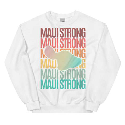 White Maui Strong Crewneck